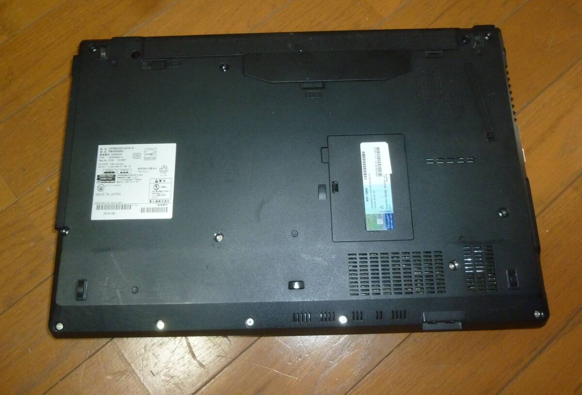 【第4世代】 ジャンク 富士通 LIFEBOOK A574/H Corei5-4300M/4GB/Win10キー/ 部品取　管P-427_画像6