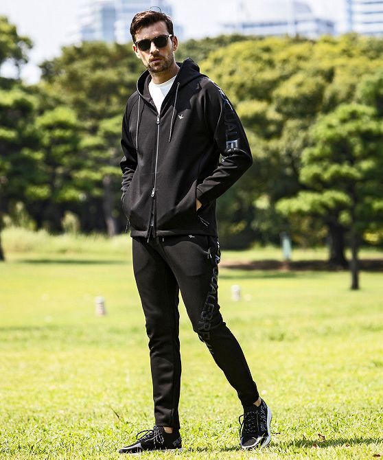 1PIU1UGUALE3 RELAX ウノピゥウノウグァーレトレ リラックス セットアップ メンズ スポーツ パーカ パンツ 上下セット ジャージ 2L 3L XXL_画像1