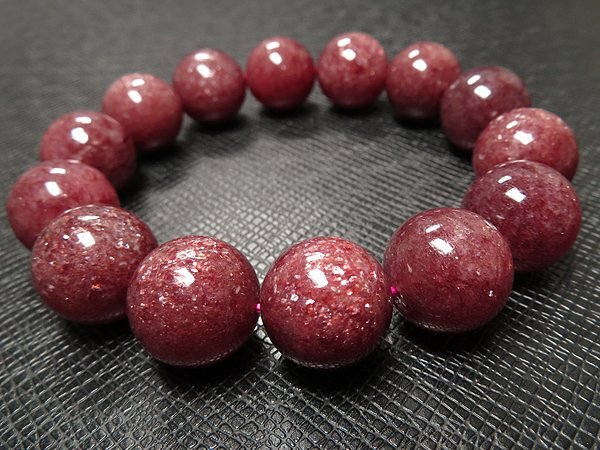 g170円★大粒【アフリカンブラックストロベリークォーツ】天然石ブレスレットM★16mm 定価1.5万円_画像1