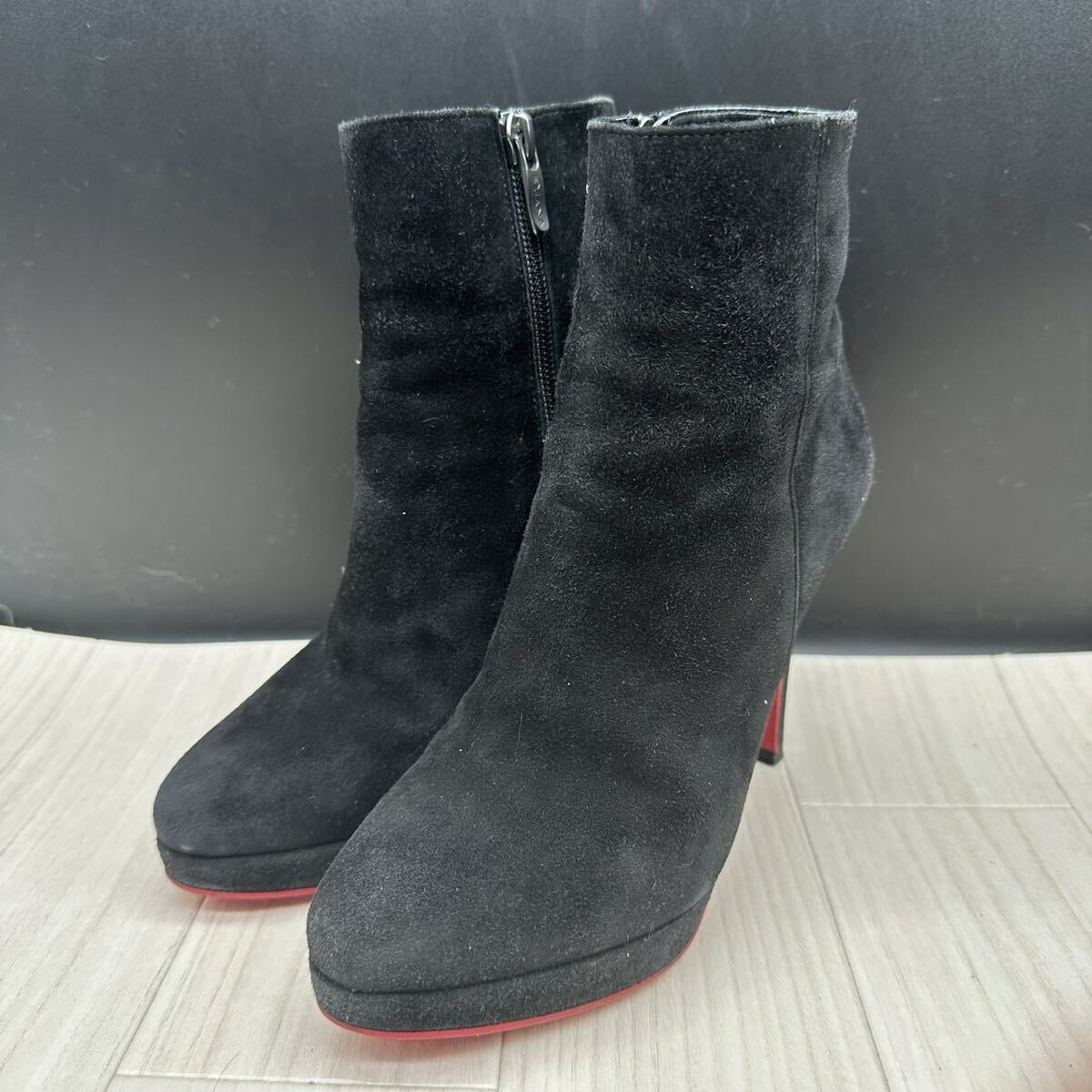 【DIANA】ダイアナ ブーティ スエード サイドジップ ブラック_画像1