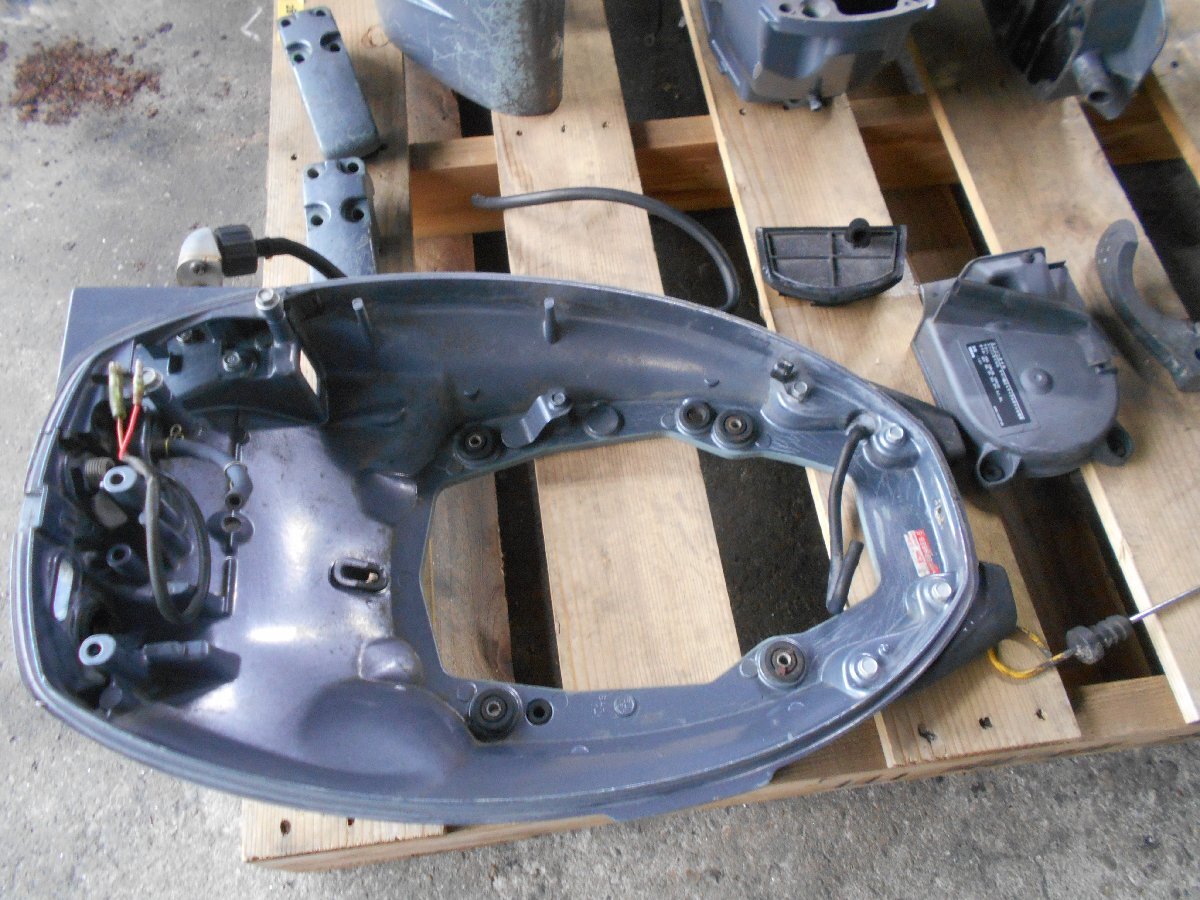 YAMAHA ヤマハ 4スト 20馬力船外機 6AHK F20BWH L足 2007年製 バーハンドル チラーハンドル クランキングOK 部品取り 28-63_画像6