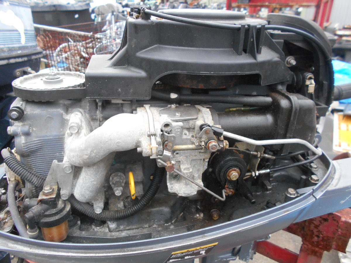 YAMAHA ヤマハ 4スト 9.9馬力船外機 6NK F9.9CWH L足 2007年製 バーハンドル チラーハンドル クランキングNG 28-62_画像3