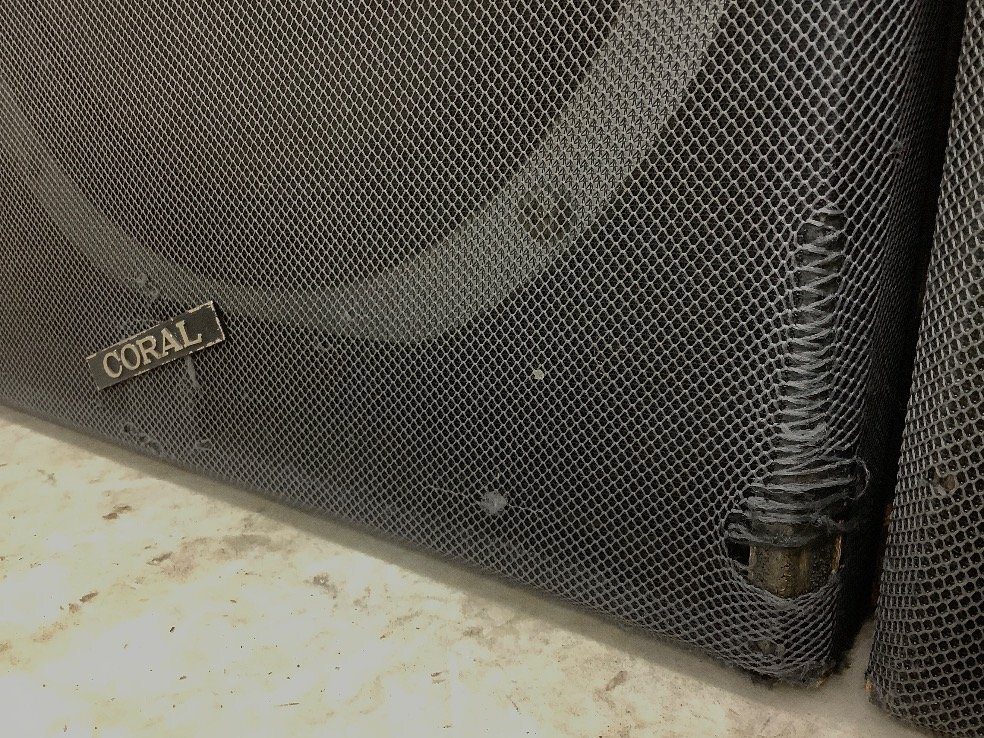 CORAL スピーカー/ペア/120W/8Ω X-Ⅶ 音出し確認済/ツマミ回す時ガリ音有 一部破損有/ACB 中古品の画像2