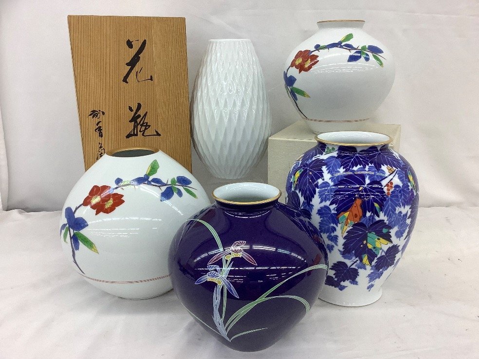 香蘭社 花瓶/木瓜/葡萄/壺 5点まとめ ACB 中古品_画像1