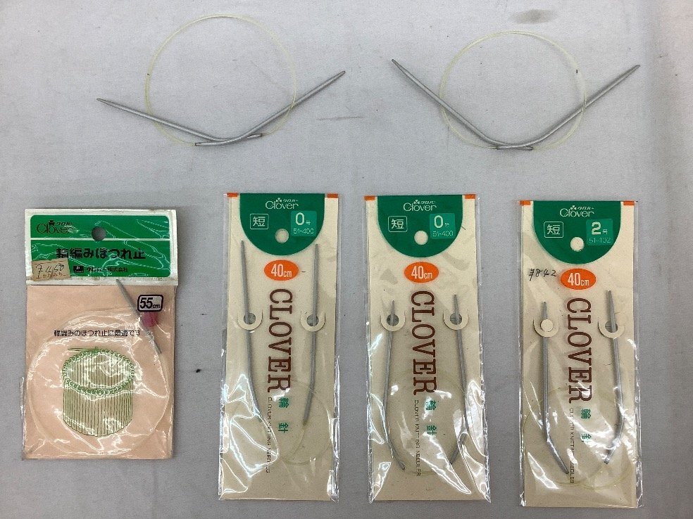 クロバー 輪針まとめ/ほつれ止/アルミ/編針/編み物 0～15号各種 中古含む/ACB 未使用品_画像2