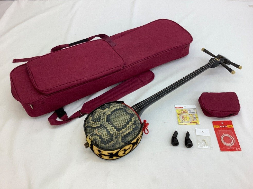 三線/弦/ケース付き 現状品/ACB 中古品_画像1