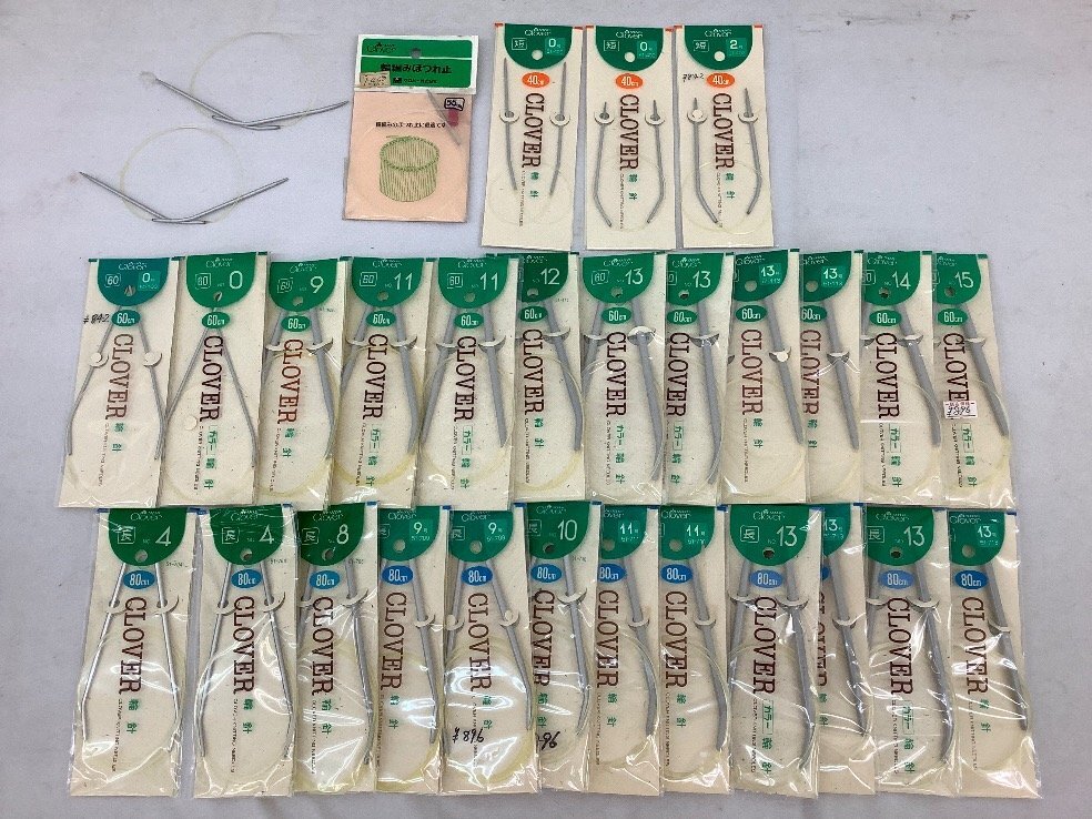 クロバー 輪針まとめ/ほつれ止/アルミ/編針/編み物 0～15号各種 中古含む/ACB 未使用品_画像1