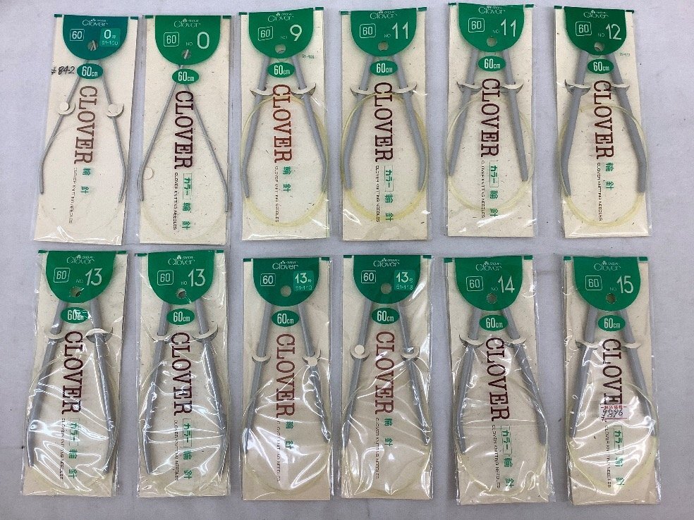 クロバー 輪針まとめ/ほつれ止/アルミ/編針/編み物 0～15号各種 中古含む/ACB 未使用品_画像3