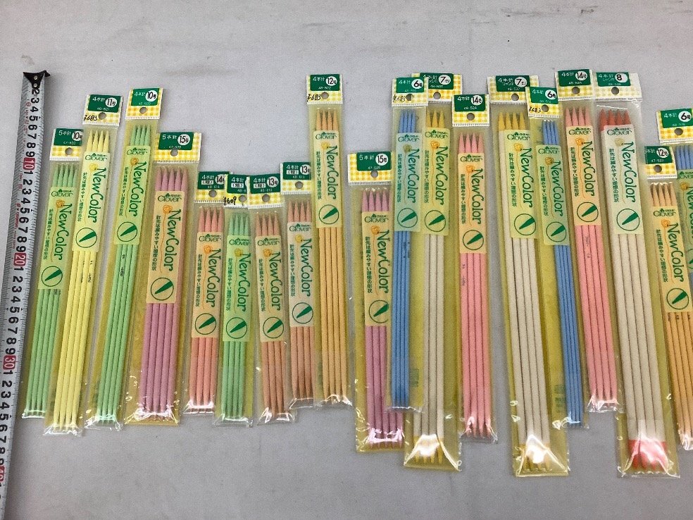 クロバー 編み針まとめ/4本針/5本針/ニューカラー棒針/チャックル/編み物 各種 黄ばみ等有/ACB 未使用品_画像4