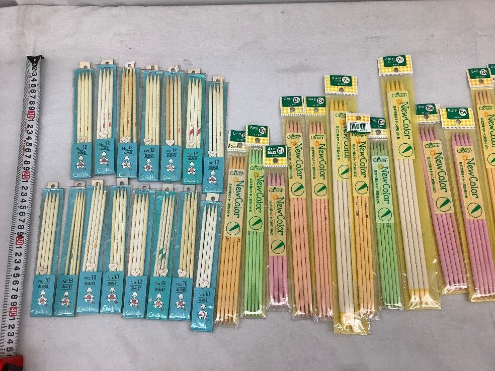 クロバー 編み針まとめ/4本針/5本針/ニューカラー棒針/チャックル/編み物 各種 黄ばみ等有/ACB 未使用品_画像6
