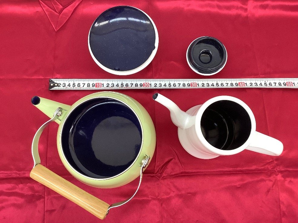  Fuji сигнал low эмалированный товар суммировать / кастрюля с двумя ручками / чайник / тонкий pot / Marie Claire красочный есть царапина(ы) ACB не использовался товар 