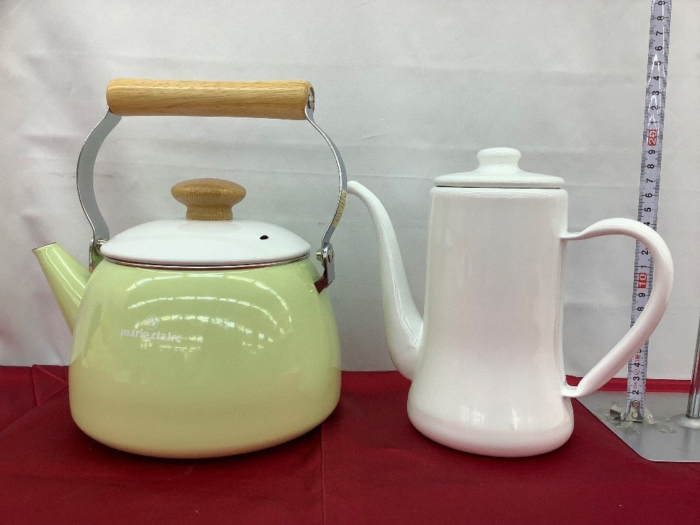  Fuji сигнал low эмалированный товар суммировать / кастрюля с двумя ручками / чайник / тонкий pot / Marie Claire красочный есть царапина(ы) ACB не использовался товар 