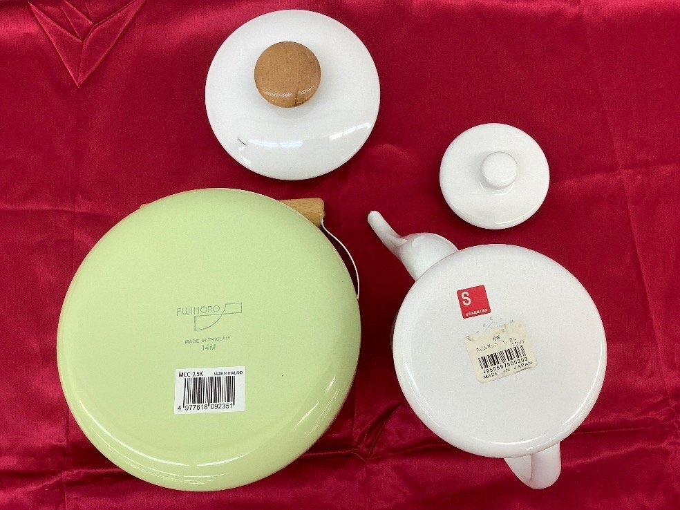  Fuji сигнал low эмалированный товар суммировать / кастрюля с двумя ручками / чайник / тонкий pot / Marie Claire красочный есть царапина(ы) ACB не использовался товар 