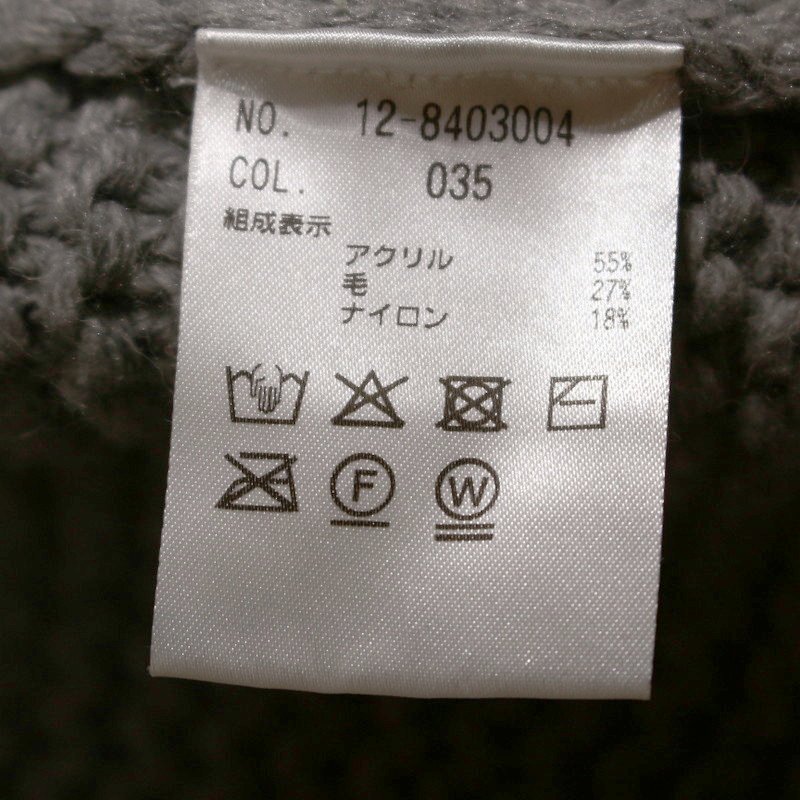 美品 厚手 プラステ PLST アクリル ウール ナイロン バルキーカーディガン ロングニットカーディガン グレー 羽織 ゆったり コーディガン_画像3