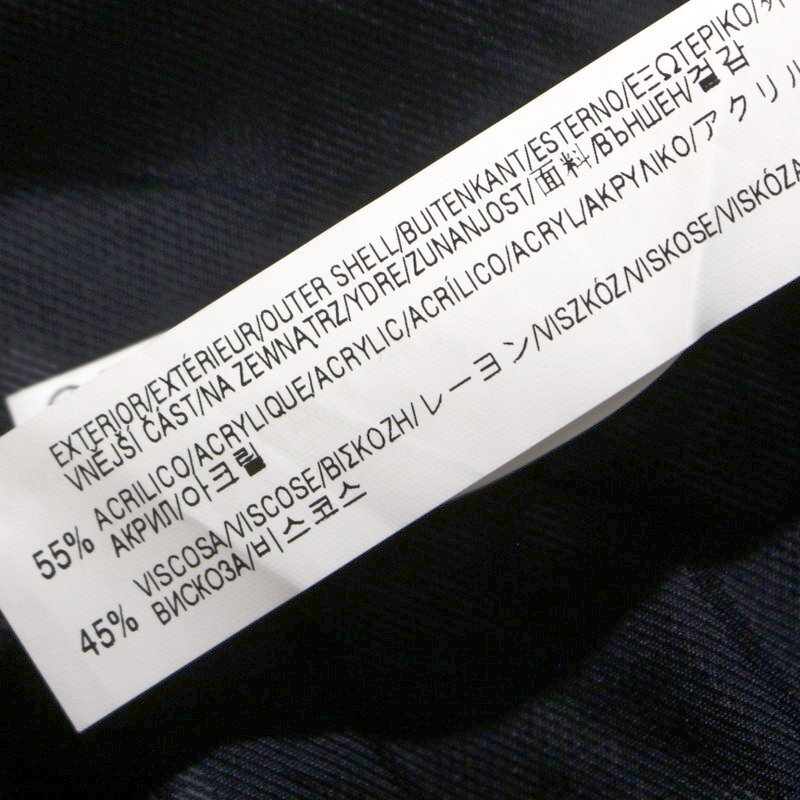 美品 ZARA BASIC ザラ ベーシック 秋 冬 春 艶 上品 ストライプ テーラードジャケット S ネイビー 紺 光沢 サテン ジャケット ロング_画像3