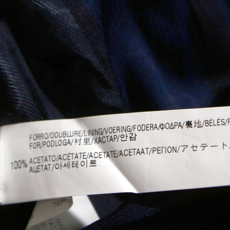 美品 ZARA BASIC ザラ ベーシック 秋 冬 春 艶 上品 ストライプ テーラードジャケット S ネイビー 紺 光沢 サテン ジャケット ロング_画像4