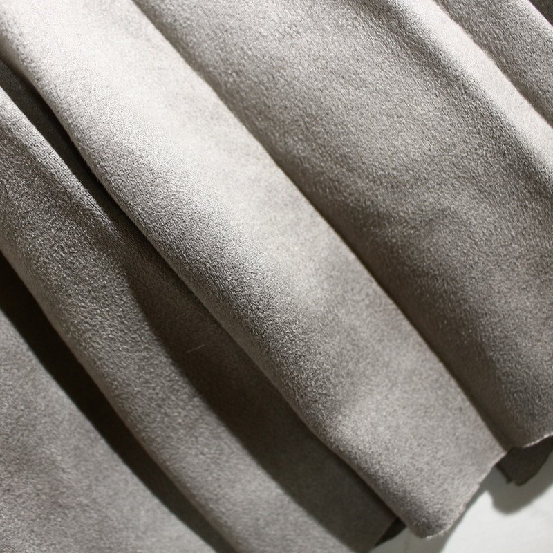 美品 URBAN RESEARCH ITEMS アーバンリサーチ アイテムズ 秋 冬 暖か フェイクスエード プリーツスカート ロングスカート グレー スカート_画像3