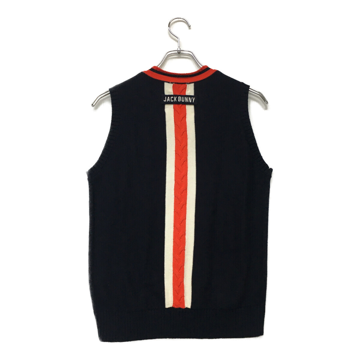 coco 中古【SALE】ジャックバニー Jack Bunny!! レディース ベスト 1(M) 紺 ケーブル編Vネック レターパックプラス発送可 K1298_画像2