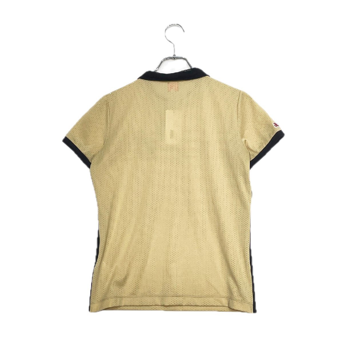 coco 中古【値下げ】 アルチビオ archivio レディース 半袖ポロシャツ 38(M) ベージュ系 レース メッシュ調 ネコパケ発送可 102810_画像2