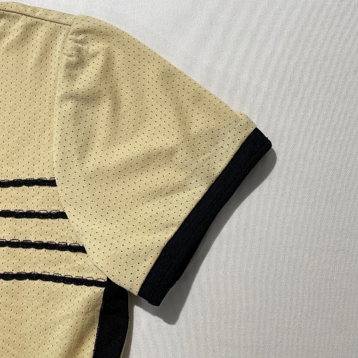 coco 中古【値下げ】 アルチビオ archivio レディース 半袖ポロシャツ 38(M) ベージュ系 レース メッシュ調 ネコパケ発送可 102810_画像4