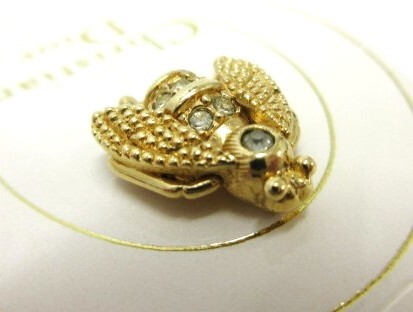 [11-123]Christian Dior Christian * Dior Vintage пчела BEEbiju- булавка брошь значок Gold цвет в коробке 