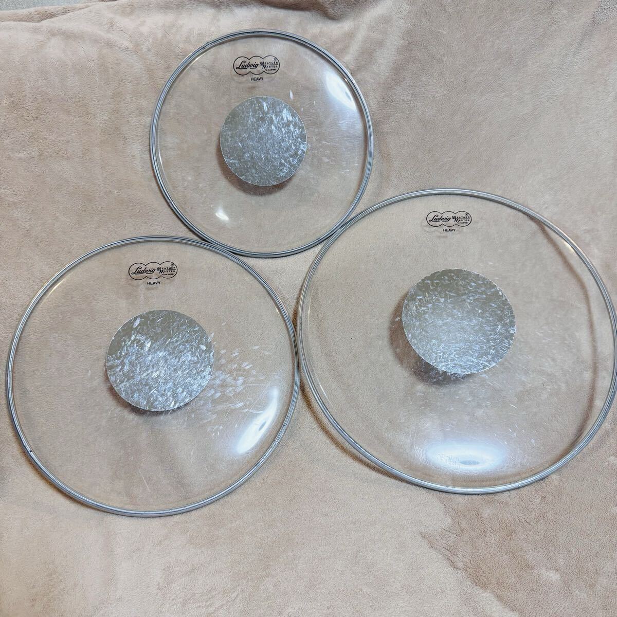 Ludwig ラディック シルバードット heavyクリアーヘッド 10.12.14.16.18インチ 中古5枚セット 絶版 超希少 ドラムヘッド _画像2