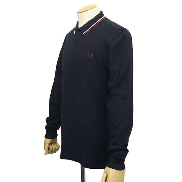 FRED PERRY ( Fred Perry ) M3636 LONG SLEEVE TWIN TIPPED SHIRT длинный рукав наконечник линия рубашка-поло FP538 NVY|SWHT|B XL