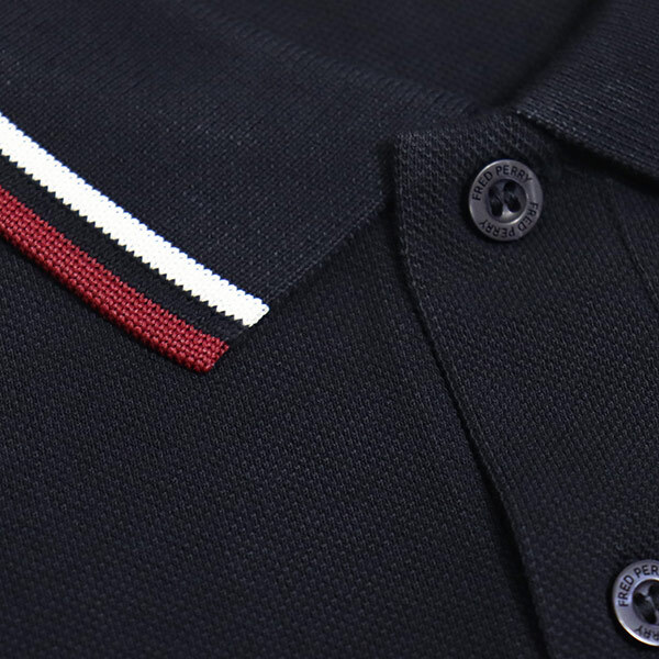 FRED PERRY ( Fred Perry ) M3636 LONG SLEEVE TWIN TIPPED SHIRT длинный рукав наконечник линия рубашка-поло FP538 NVY|SWHT|B XL