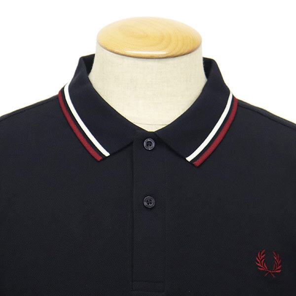FRED PERRY ( Fred Perry ) M3636 LONG SLEEVE TWIN TIPPED SHIRT длинный рукав наконечник линия рубашка-поло FP538 NVY|SWHT|B XL
