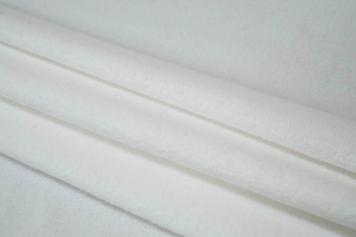 ふんわり片面フリースニット 中厚ソフト1way伸縮 オフ白 長2m巾145㎝ 長袖Tシャツ 秋冬カットソー 子供服 プルオーバー ペット服_画像2