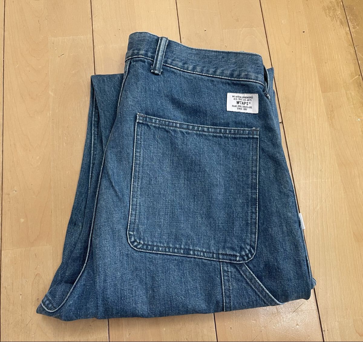 wtaps ダブルタップス 24AW ARMSTRONG / TROUSERS / COTTON. DENIM INDIGO ペインターデニム 02 M USED_画像1