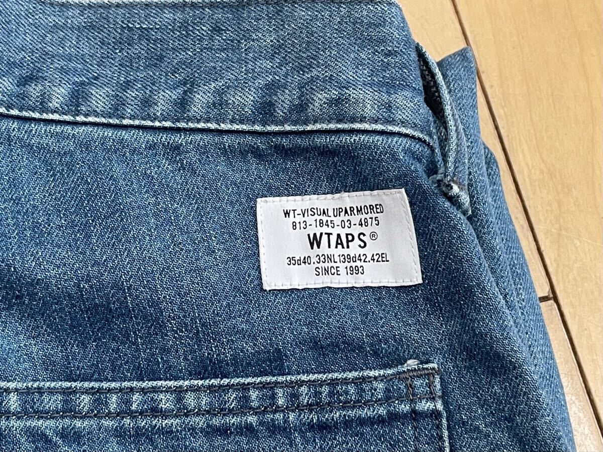 wtaps ダブルタップス 24AW ARMSTRONG / TROUSERS / COTTON. DENIM INDIGO ペインターデニム 02 M USED_画像4