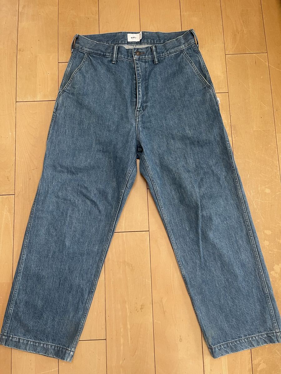 wtaps ダブルタップス 24AW ARMSTRONG / TROUSERS / COTTON. DENIM INDIGO ペインターデニム 02 M USED_画像3