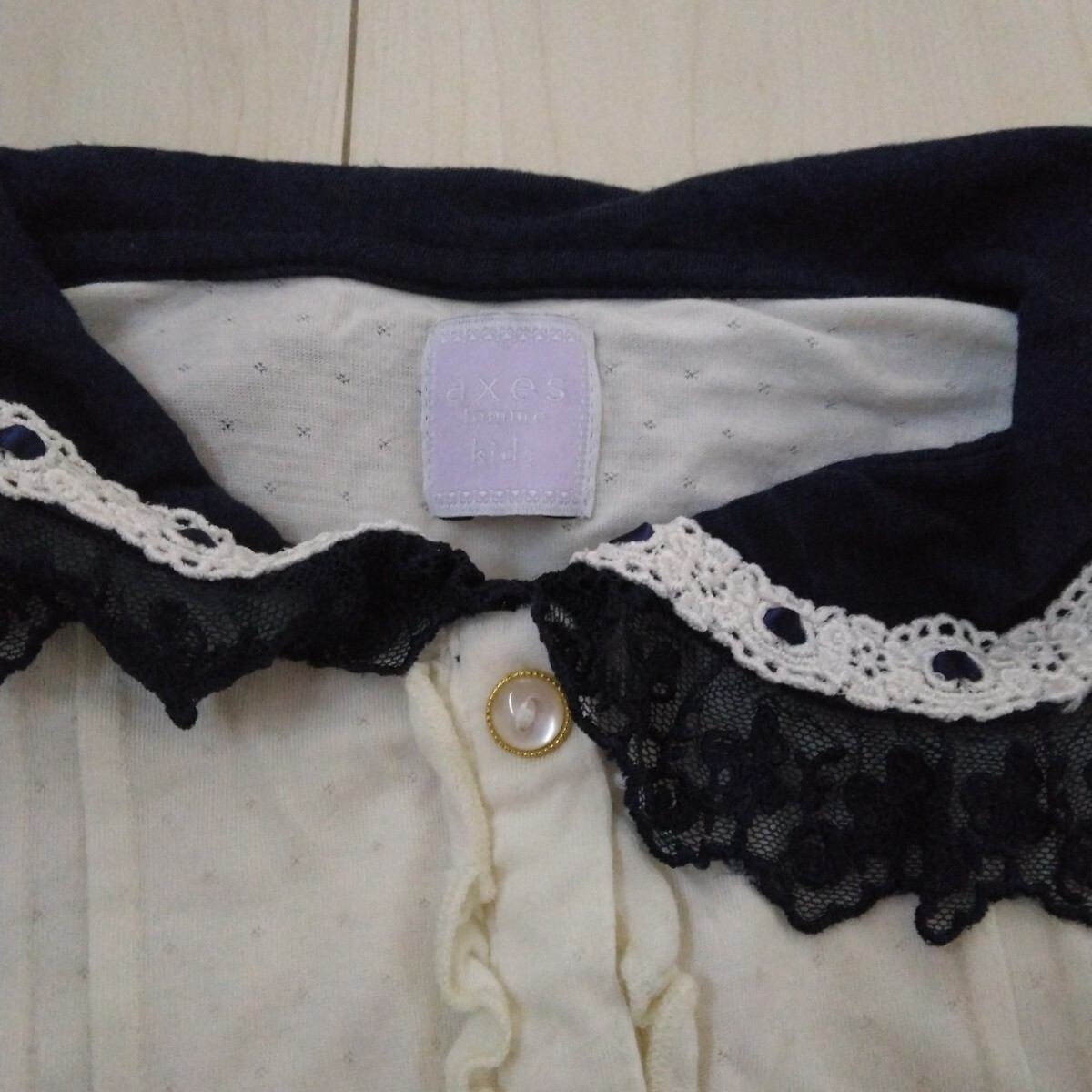 axes femme アクシーズファム 女児用トップス 白半袖140センチ_画像3