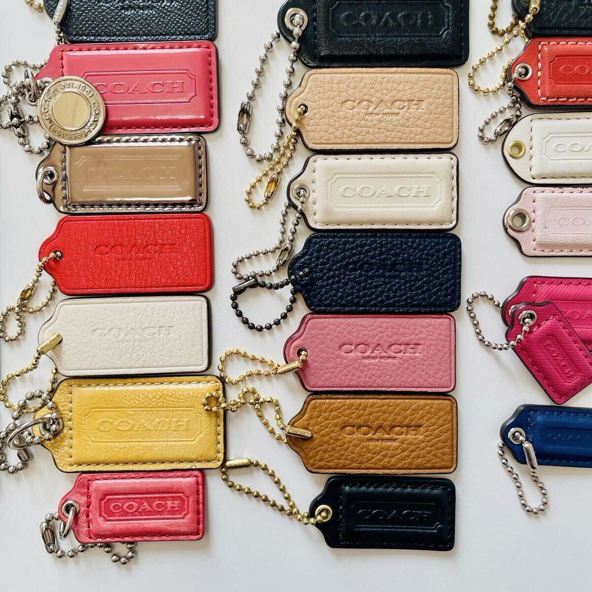 1 иен ~ COACH Coach очарование брелок для ключа сумка очарование бирка 50 пункт суммировать кожа metal лошадь машина