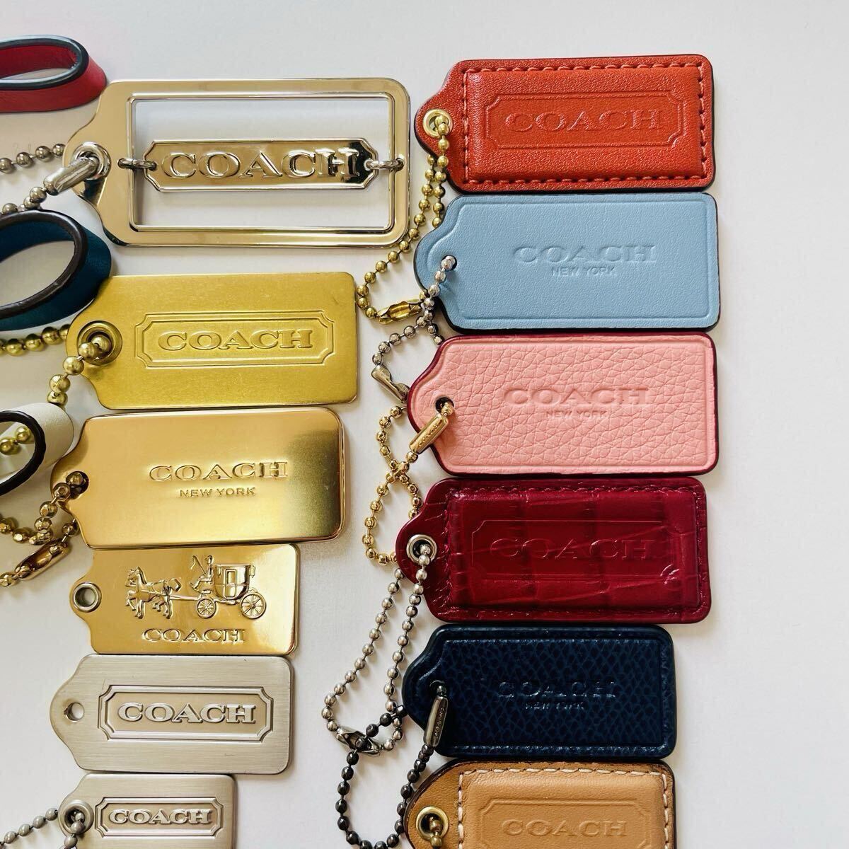 1 иен ~ COACH Coach очарование брелок для ключа сумка очарование бирка 50 пункт суммировать кожа metal лошадь машина