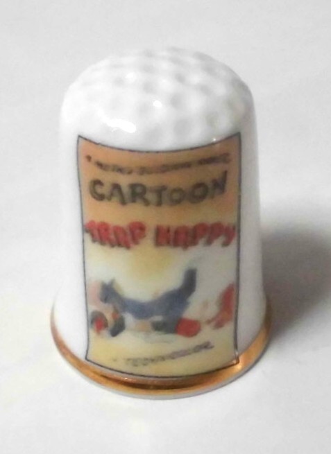 T061 90s トムとジェリー 陶器製 シンブル/指ぬき 英国製 3個セット + おまけ_画像6