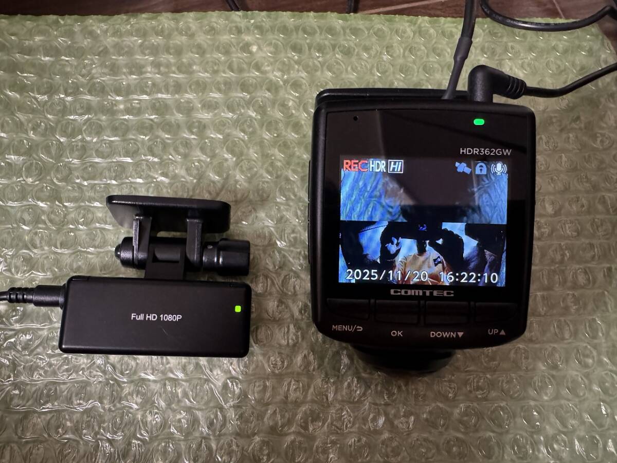 COMTEC HDR362GW 前後2カメラ 360度+リヤカメラ ドライブレコーダー コムテック /DR1-2_画像4