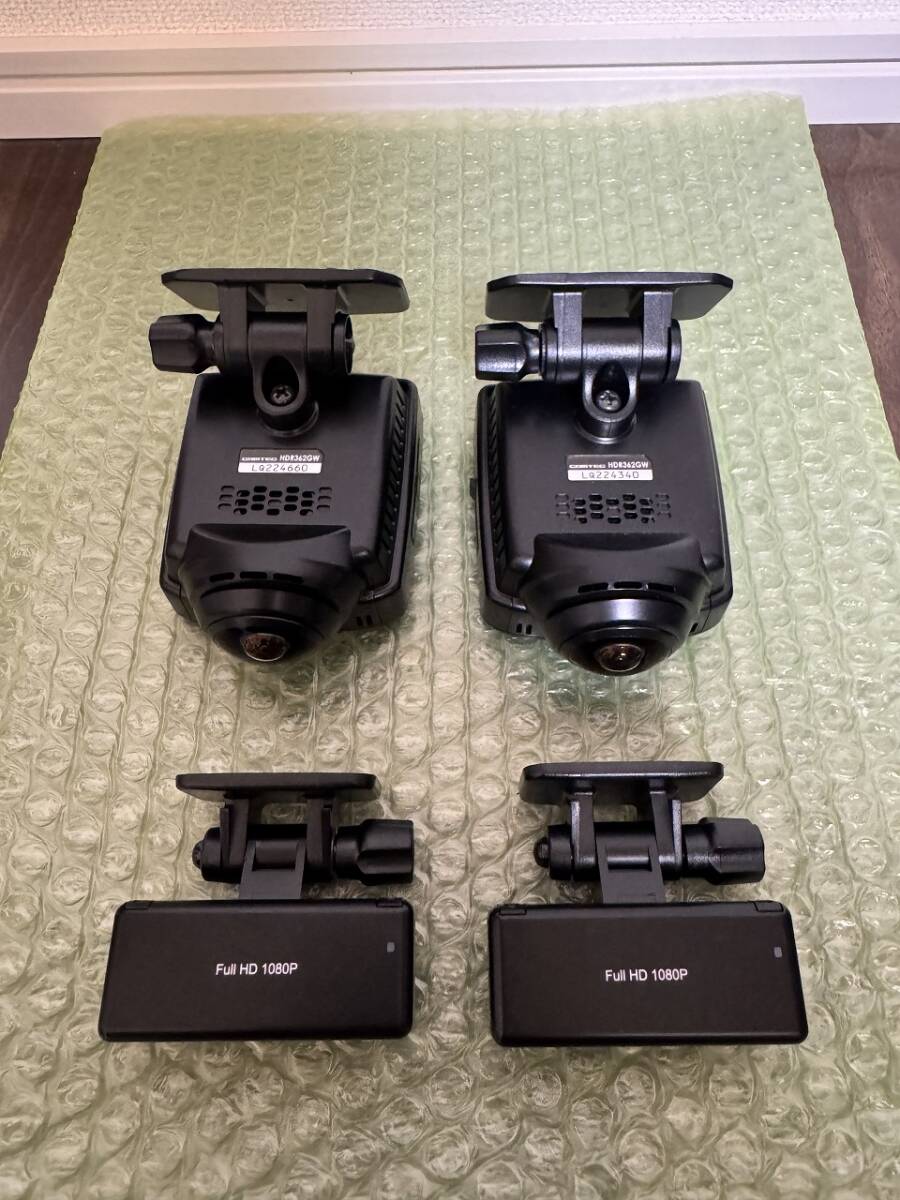 COMTEC HDR362GW 前後2カメラ 360度+リヤカメラ ドライブレコーダー コムテック　2個セット　/　DR2-1_画像3