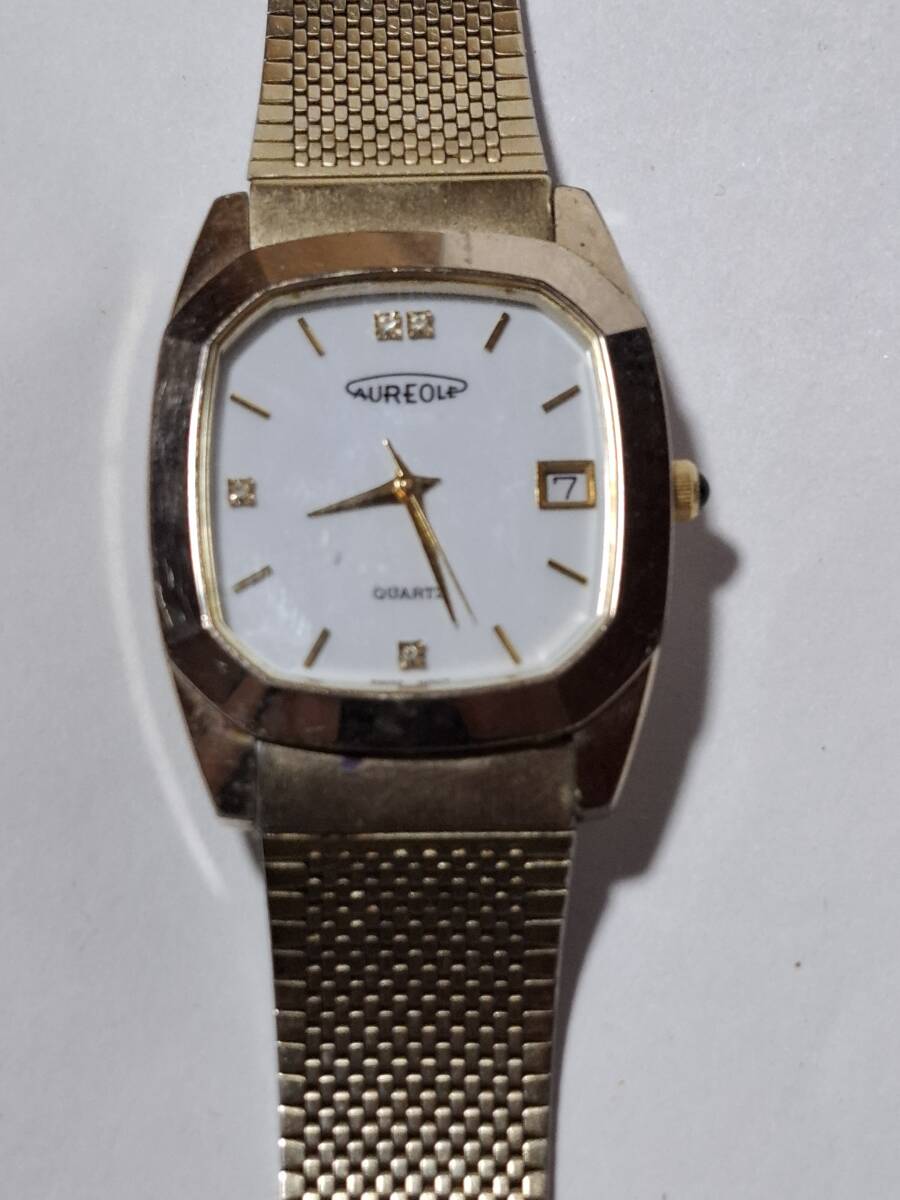 ★AUREOLE★オレオール★ダイヤモンド★メンズ腕時計★新品電池交換済み★稼働品★_画像1