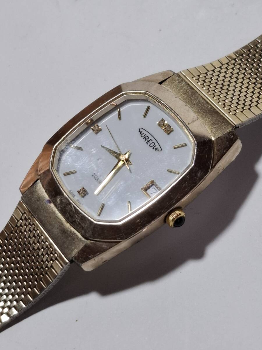 ★AUREOLE★オレオール★ダイヤモンド★メンズ腕時計★新品電池交換済み★稼働品★_画像2