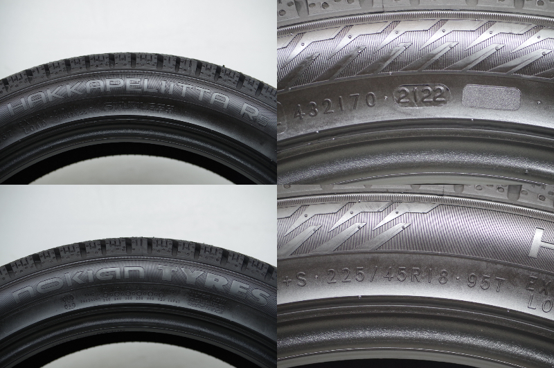 V-445(送料無料/代引きOK)ランクN 中古 ほぼ新品 225/45R18 ノキアンタイヤ HAKKAPELIITTA ハッカペリッタ R5 2022年 スタッドレス 1本_画像8