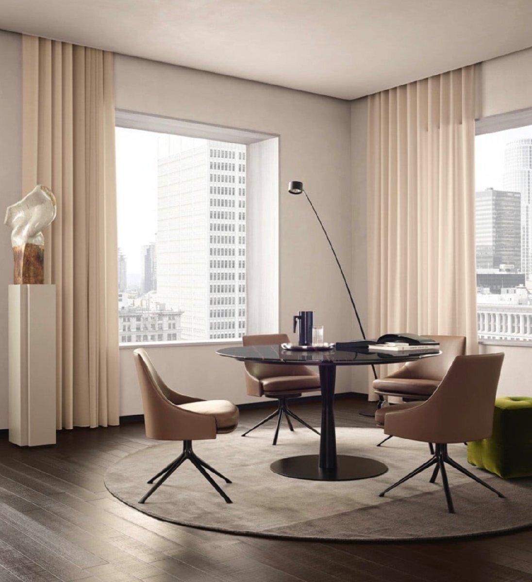 -ts01234lPoliform шедевр Roberto Babieri мрамор производства FLUTE/ флейта мрамор раунд обеденный стол lkasi- Nami notiB&B