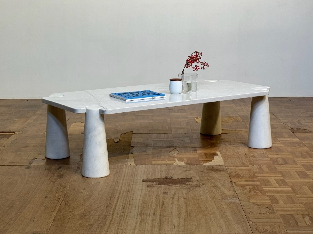 -os01332｜mobilia イタリア1970sヴィンテージ Angelo Mangiarotti カルカッタ大理石製 EROS/エロス マーブルセンターテーブル｜モビリア_画像2