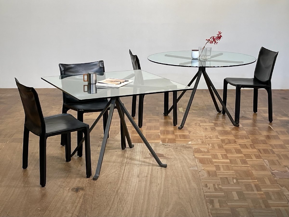 -os554lDriade шедевр Icon Enzo Mari CUGINO/k Gino Minimum стекло обеденный стол lCassina B&B Italia Mid-century 