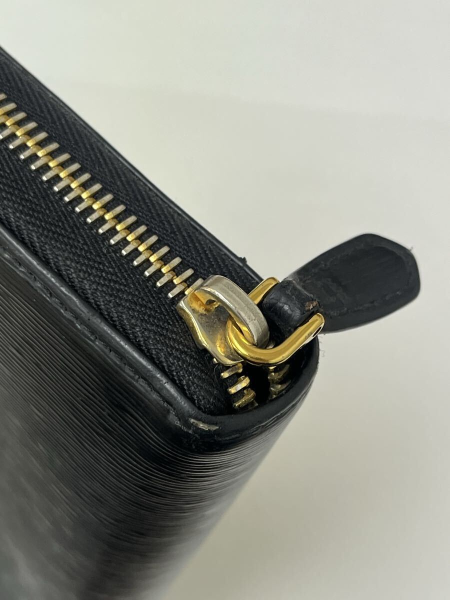 *PRADA Prada длинный кошелек vi  терроризм Move чёрная кожа раунд застежка-молния кошелек бумажник чёрный B13462