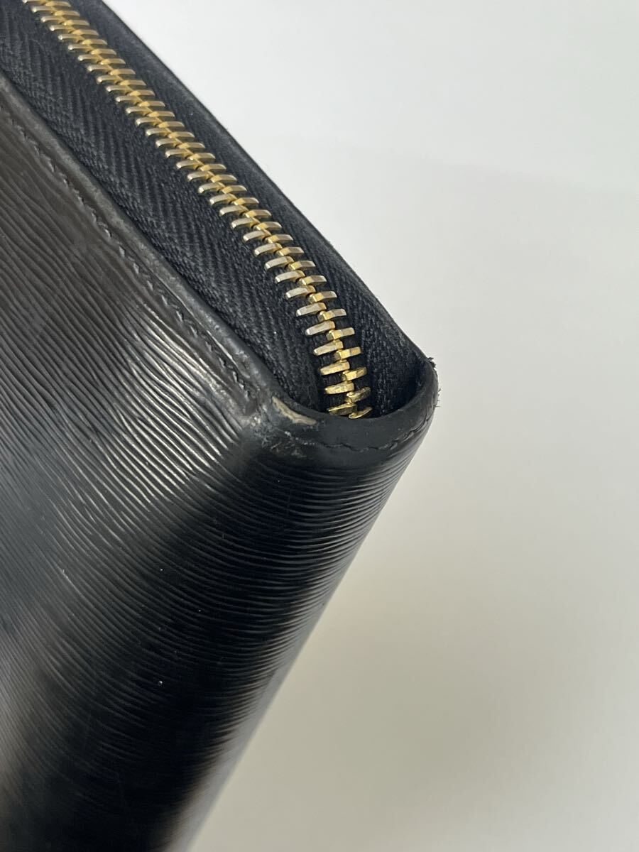 *PRADA Prada длинный кошелек vi  терроризм Move чёрная кожа раунд застежка-молния кошелек бумажник чёрный B13462