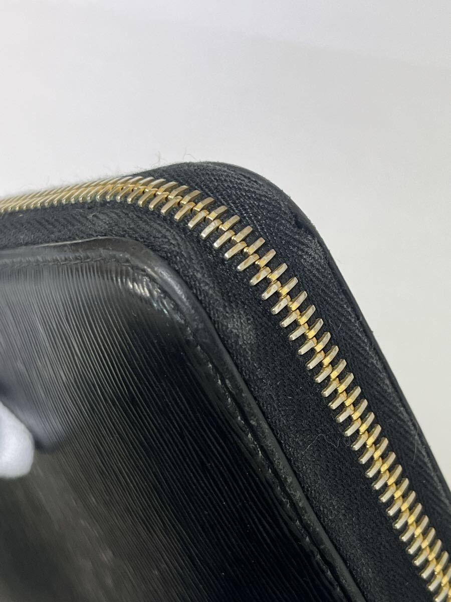 *PRADA Prada длинный кошелек vi  терроризм Move чёрная кожа раунд застежка-молния кошелек бумажник чёрный B13462