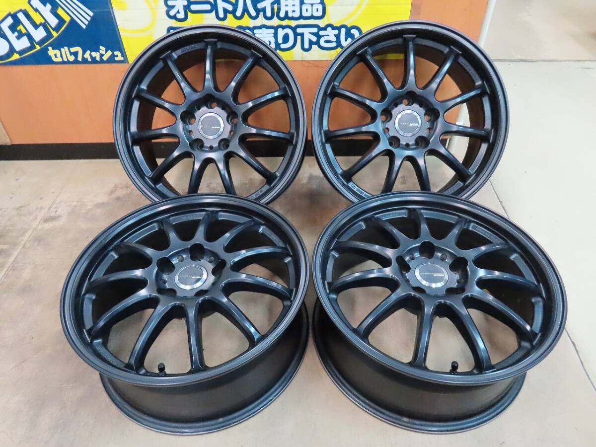 ☆ワーク エモーション 11R 17インチ アルミホイール 7J +38 5穴 PCD114.3 マットブラック MBL オマケ付 4本 中古 WORK EMOTION☆_画像1