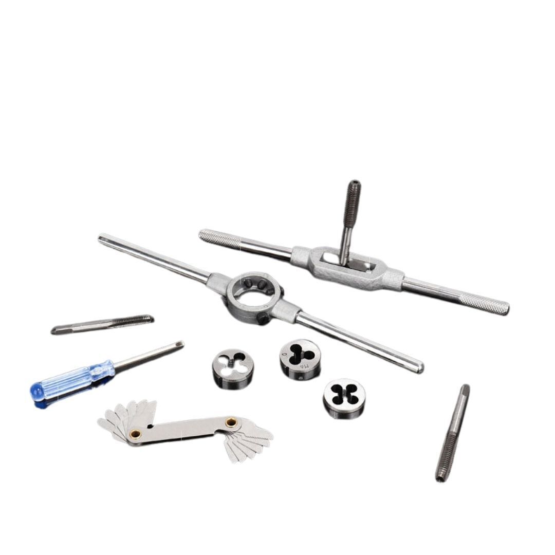 タップダイスセット 40pcs ネジ山 修正 ネジ穴 補修 工具 ねじ切り ボルト 修復 ダイス タップ ロングハンドル付 ネジ穴 ナット 補正 工具_画像5